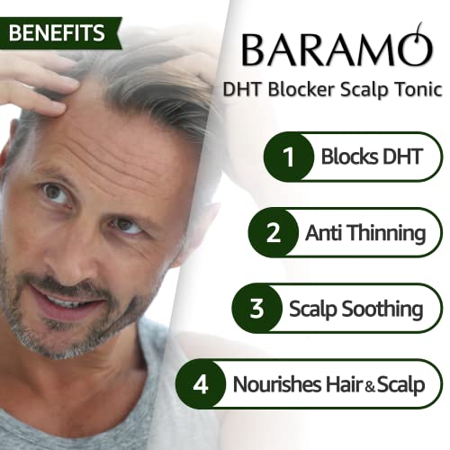 Baramo Dht Blocker Mild Scalp Tonic For Hair Growth & Anti-Hair Loss - Biotin Scalp Tonic With Green Tea & Black Bean And 14+ Botanical Ingredients For Hair Re-Growth - All Hair Types Men & Women (3.4 Fl Oz) Made In Korea #TOP2