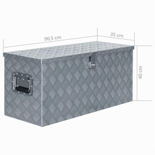 Miniatura 9 de Vidaxl Caja De Aluminio 90,5x35x40 Cm Plateada Bricolaje Taller Herramientas
