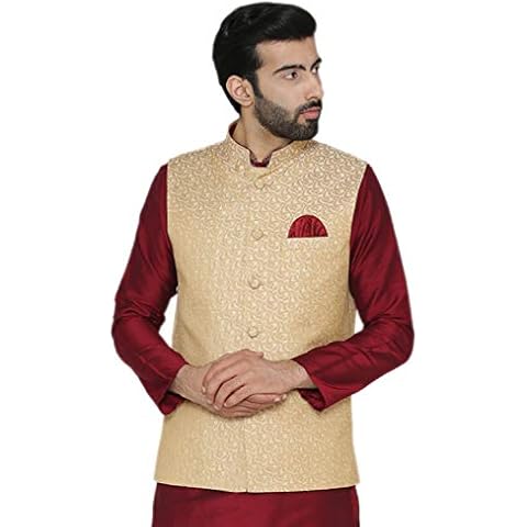 Chaqueta del chaleco Nehru de algodón de seda WINTAGE Cover