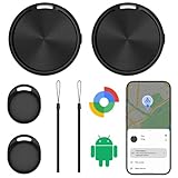Android Tracker Tag 2 Pack, Smart Tag Compatible with Google Find Hub, Bluetooth Key Finder, Luggage Tracker for Suitcase, Item Locator for Keys,Wallet,Pets,Bag, Replaceable Battery