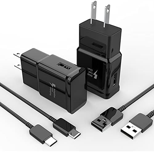 USB C Fast Wall Charger Compatible for Samsung Galaxy Adapter Type Android Cell Phone Charging Power Tablet Cable Cord Block Super S8 S9 S10 S20 S21 Ultra A21s Note8 Plus A31 Adaptive LG Port Box