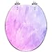 Round Toilet Seat Purple pink abstract watercolor drawing Colorful art space for Resin Toilet Seat Quietly Slow Close with Quick-Release Hinges Toilet Seat with Cover Easy to Clean Install