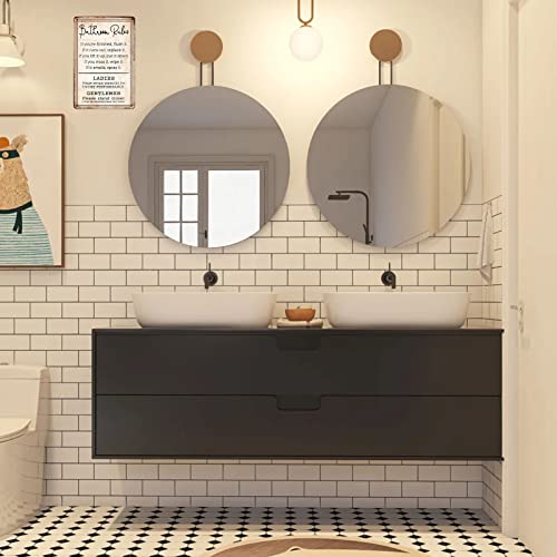 Pxiyou Bathroom Rules For Ladies And Gentlemen Vintage Metal Tin Sign Country Home Decor For Restroom, Bathroom 8 X 12 Inch #TOP2