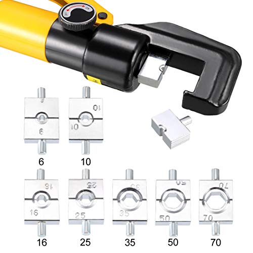 Sourcingmap 6 Ton Hydraulic Wire Cable Lug Terminal Crimpers Crimping Tool 8 Dies YQK-70, Yellow, 6 Ton with 8 Dies,YQK-70 - Image 4