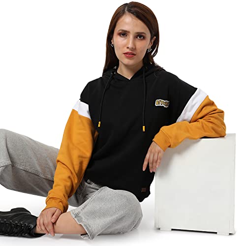 Image of Campus Sutra Women's Cotton Hooded Neck Sweatshirt