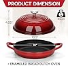 E-far Dutch Oven for Sourdough Bread Baking, 6 Qt Round Enameled Cast Iron Dutch Oven for Homemade Artisan Bread, Dome Lid & Shallow Base, Matte Black Interior & Durable, Oven-Safe to 500℉, Red #1