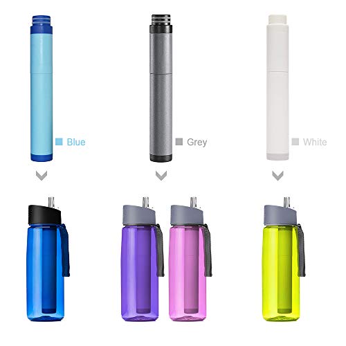 Palha Externa, Andoer Filtro de reposição de garrafa de água Purificador de filtração de água para a