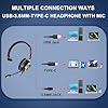 Voistek One-Ear USB Headset with Microphone,USB-A/Type-C/3.5mm jack mono Headphones with Noise Cancelling Mic PC Headsets for Laptop,Office, Call Center,Skype,Zoom,Online Chat #3