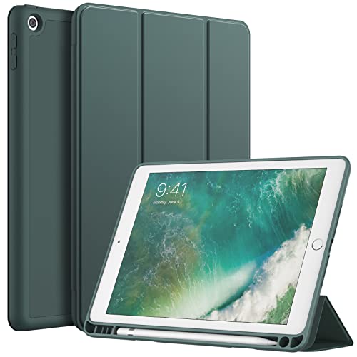 JETech Case for iPad 9.7-Inch (6th/5th Generation, 2018/2017) with Pencil Holder, Slim Tablet Cover with Soft TPU Back