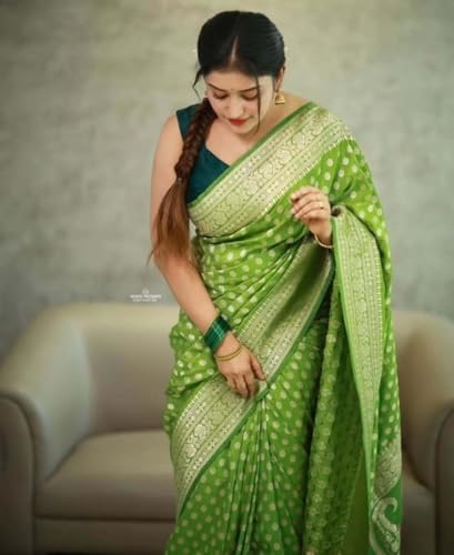 Image of C J Enterprise Women's Banarasi Saree Pure Kanjivaram Style Silk Saree With Blouse Piece for Wedding (Shiv-1)