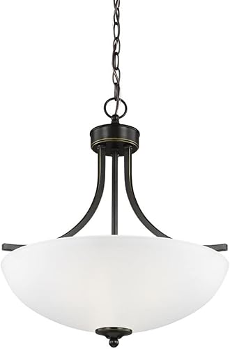 Miniatura 2 de Generation Lighting 6616503-962 Geary Medium Three - Lámpara colgante de luz moderna, níquel cepillado