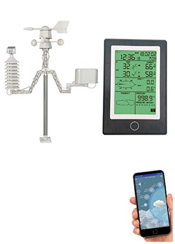 5-in-1-Wetterstation Mit Wi-Fi-Wetterstation, Sie Können Windgeschwindigkeit, Windrichtung, Niederschlag, Druck, Innen- Und Außentemperatur Und