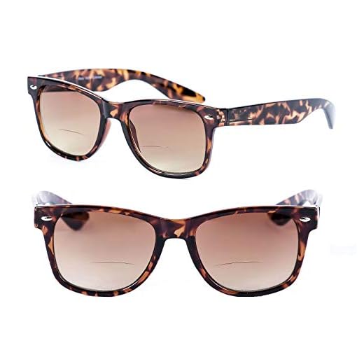 Lovin Rays ' 2 pares de óculos de sol bifocais polarizados quase invisíveis para homens e mulheres – estojo rígido incluído, Tartaruga/Tartaruga, Medium