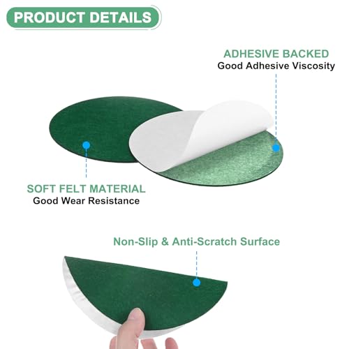 Evite rayones con la base para lámpara de fieltro autoadhesiva M METERXITY de 6 pulgadas verde 3