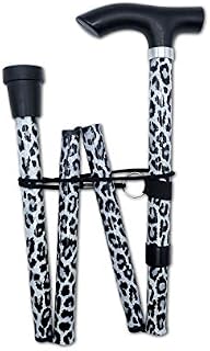 Life Healthcare Walking Stick, Flexible and Durable Mobility Aid, Collapsible & Adjustable from 33-37 Inches - Black Leopard