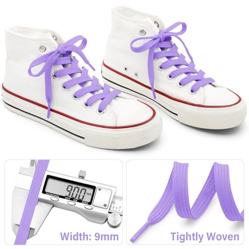 Image of DELELE Solid Flat Shoelaces Hollow Thick Athletic Shoe Laces Strings 2 Pair