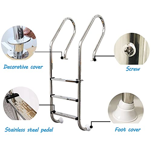 Escalera para piscina 2 peldaños acero inoxidable 304 miniatura 4