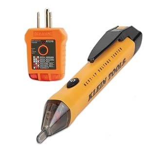 Klein Tools 80025 Kit de probador de salida con probador GFCI y bolígrafo de prueba de voltaje sin contacto, 2 piezas