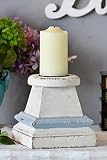 Stubby Rustic Candles Holder, Shabby White Candle Holders, Wood Candle Stands for Pillar Candles, 7