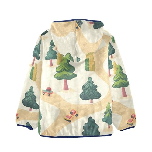 Road Girls Fleece Jacket Girls Fall Jacket Girls Zip Up Hoodie Girls Sherpa Jacket 2-10T2