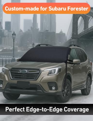 Image of EcoNour Car Snow Cover Compatible for Subaru Forester | Windshield Cover for Ice and Snow with S-Hook Straps | Heavy-Duty 600D Oxford Winter Car Cover, Waterproof & Anti-Slip