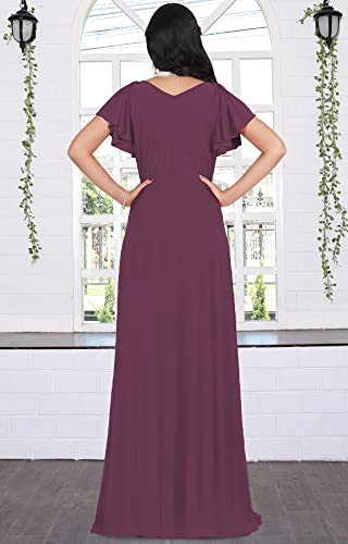 Image of KOH KOH Womens Long Sleeveless Bridesmaid Wedding Guest Prom Maxi Dress
