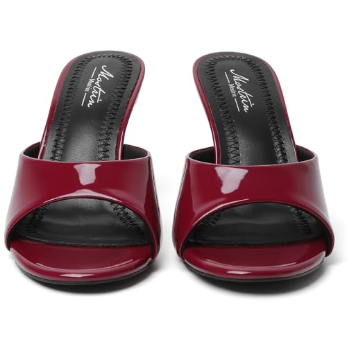 Image of Mostrin Kitten Heels for Women Round Toe Heels With Bow Vintage Mules Sexy Slip on Stiletto Backless Sandals for Party Daily