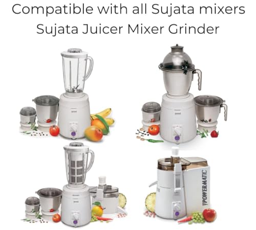 Image of Fancy Bullet MG & JMG Chutney Jar /Grinders Transparent Heavy Quality Jar & Suitable For Sujata A Compatible Powermatic, Dynamix, Supermix, Multimix & Frootmix - Heavy-Duty Mixer Jar [350 ml]