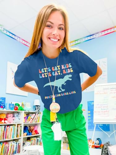 MYHALF Teacher Shirt Women Grammar Tshirt: Funny Dinasour Graphic T Shirt Teacher Gifts Kindergarten Teacher Life Tops2