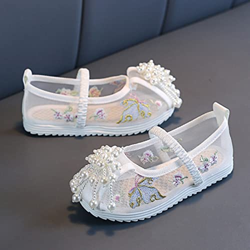 Girls Flat Bottomed Embroidered Sandals Fashionable Costume Shoes Performance Children Toddler Girls Winter Shoes Size 94