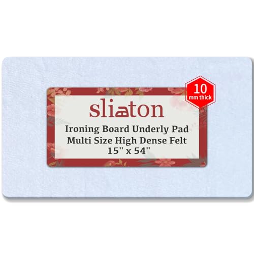 slieton Premium Felt Underlay Ironing Board Padding with Thick White Polyester Felt Pad, Cut to Size Fits XL Ironing Board & Other Extra Wide Boards(15' x 54')