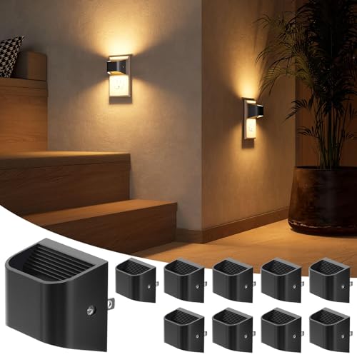 Image of NIORSUN Night Lights Plug Into Wall, 10 Pack, 3000K, Auto On /Off, Black