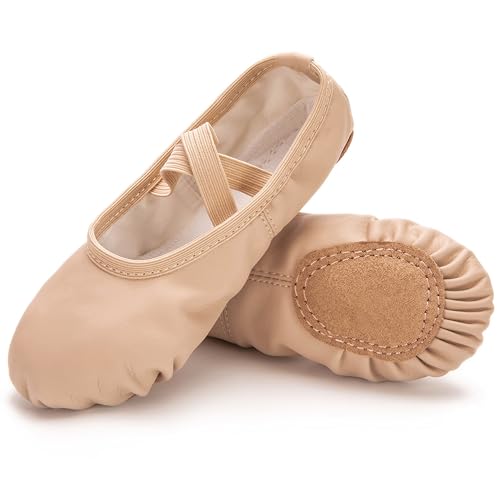 RoseVolta Ballet Shoes for Girls/Toddlers/Kids/Women Leather Yoga Shoes/Ballet Slippers for Dancing Balletpink 4.5UK Child
