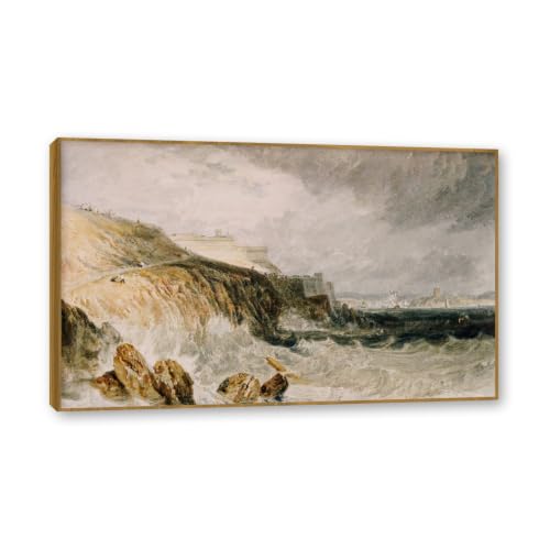 Reproduction d'Art sur Toile Turner 60x96cm Cadre Teck Romantisme Vintage