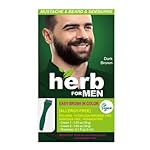 Herb For Men Mustache & Beard Dye (Dark Brown, 1 Pack), PPD-Free Ammonia-Free, Vegan with Natural Ingredients, Odorless, Gentle for Sensitive Skin, No Skin Irritation