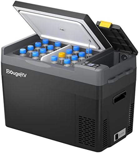 BougeRV 12V Refrigerator CRPRO 30QT, -8°F~50°F, Portable 12V Fridge, Black