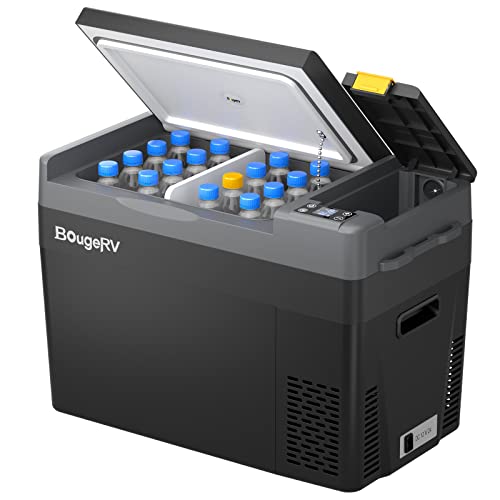 BougeRV 12V Refrigerator CRPRO 30QT, -8°F~50°F, Portable 12V Fridge, Black