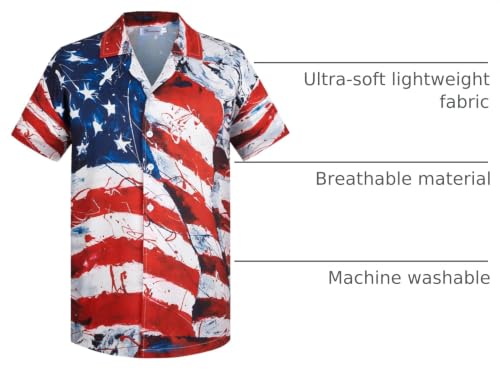 Image of Yoimira Hawaiian Shirts for Men, Print Mens Casual Short Sleeve Button Down Shirts Floral Aloha Beach Shirt