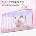 mini&moe Hamster Sand Bath Container - Small Animal Bathroom Shower Room Large Space Corner Digging Box with Cleaning Scoop Rat Dust Bath House for Guinea Pig, Hedgehog, Gerbil