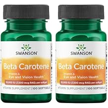 Swanson Beta-Carotene Vitamin A 25000 Iu 7500 mcg 100 Sgels 2 Pack
