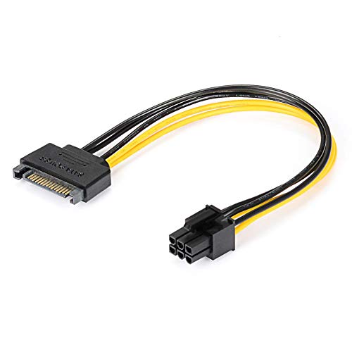 image for J&D (4 Pack) SATA 15 Pin to 6 Pin PCI Express (PCIe) Graphics Video Ca