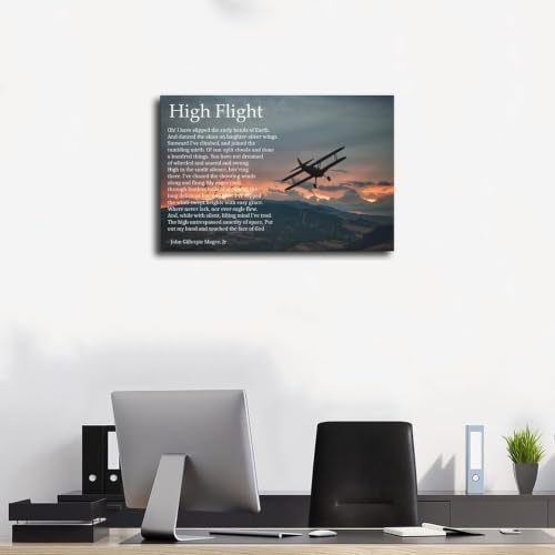 Poème High Flight John Gillespie Magee cadre suspendre décoration murale chambre - 3