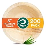 ECO SOUL Palm Leaf Bowls (200, Small 5' (8 Oz) | Round)