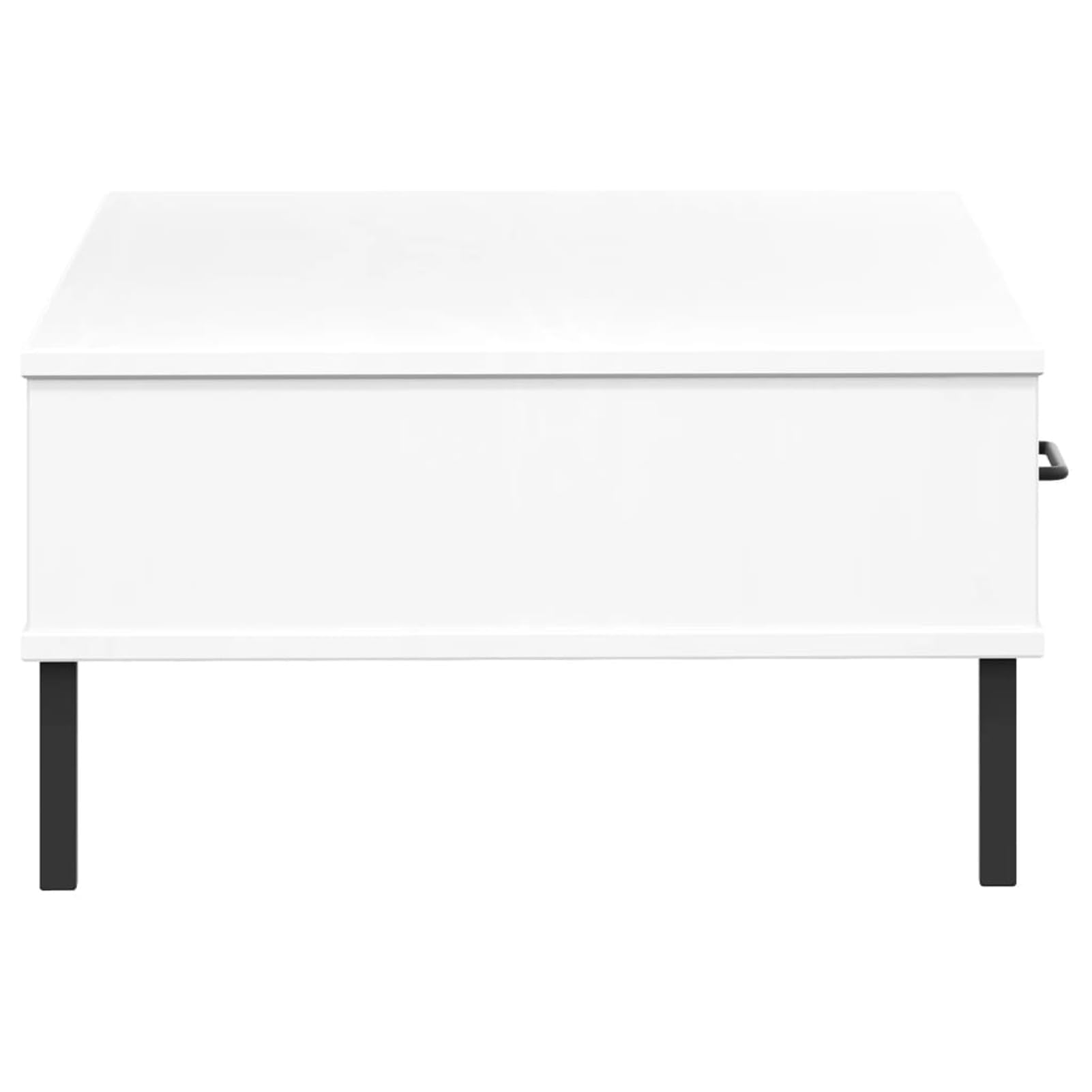Homgoday Stolik kawowy Metalowe nogi Oslo lite drewno sosna biała, konsola pomocnicza stolik do salonu stolik boczny herbata kawa sofa salon meble meble stoliki kawowe meble