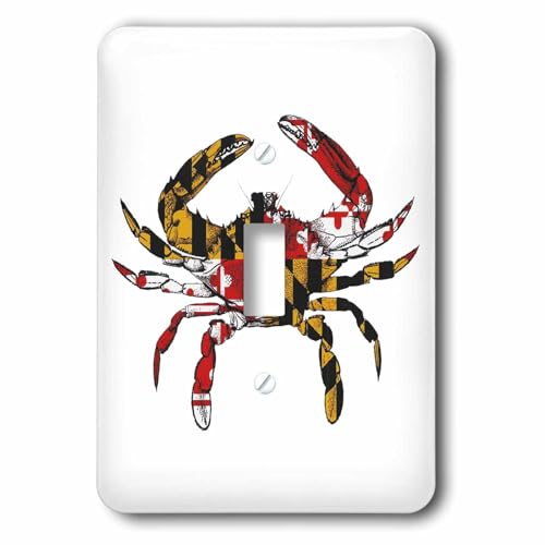 3dRose EvaDane - Signs - Maryland Crab Flag single toggle switch