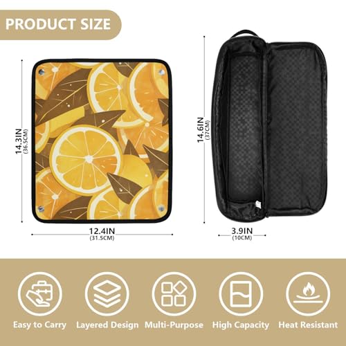 Bolsa de viaje y tapete resistente al calor Chic Lemons para herramientas de cabello miniatura 4