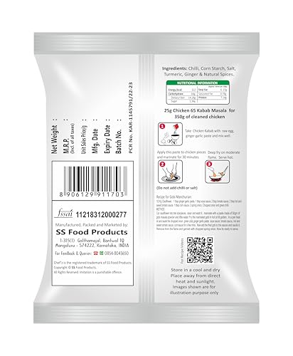 Image of RS Chef'z 3-in-1 Masala Powder 250g (25g, Pack of 10) | Multi-Purpose Spice Mix for Kabab, Chicken 65, Fish & Gobi Fry | No Artificial Colors
