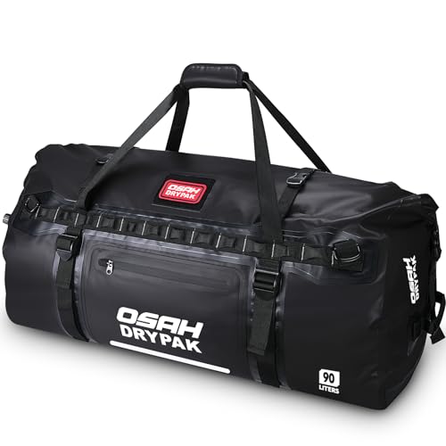 OSAH DRYPAK Waterproof Duffel bag Roll-Top Travel Duffel Bag Heavy Duty Waterproof Bag with Straps & Handles 90L/120L/150L for Camping, Boating, Traveling, Motorcycling, Hunting by OSAH DRYPAK - Used condition - US$81.69