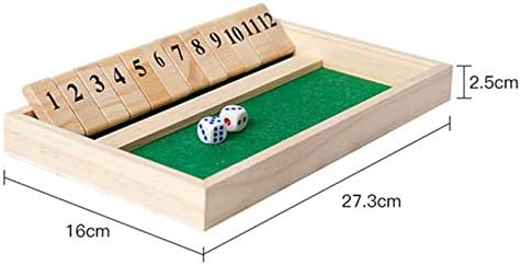 Wooden Shut The Box Game - Dice Game 2 Player, Family Dice Board Game with 12 Numbers for Kids Adults Families?Classics Tabletop Pub Board Game for Home Party Pub