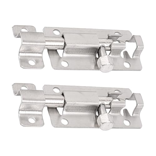 uxcell Stainless Steel Safe Latch Slide Lock Door Window Bolt 60x26mm Long 2pcs